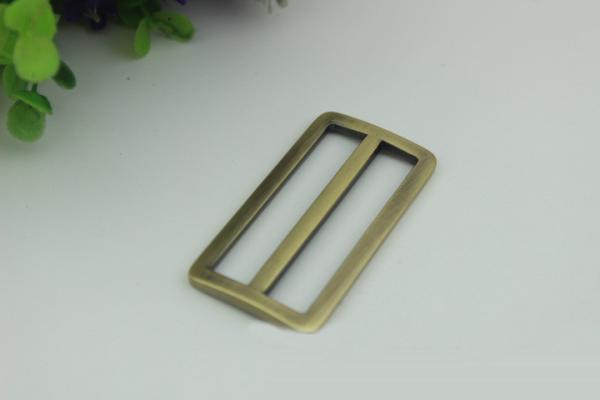 China manufacturer 50 mm nickel color bag adjuster slide strap metal tri-glide buckle