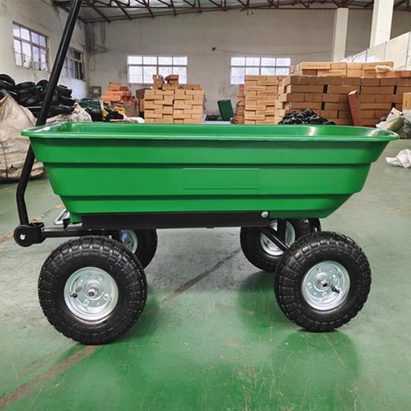 Utility 10 Inch Pneumatic Tires Wheel Garden Dump Truck 75L Capacity