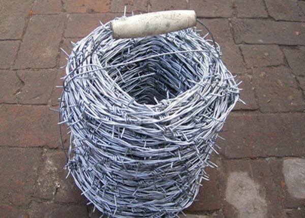 Double Strand 2MM Coiled Barbed Wire Mesh , Highway GI Wire Mesh