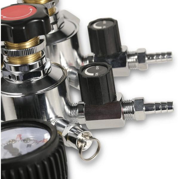 Régulateur à double jauge supérieur de CO2 avec soupape de sécurité de dépression