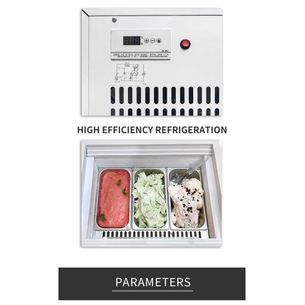 Ice Cream Display Case Frozen Hard Ice Cream Cabinet Boxed to Defog Ice Cream Case Display