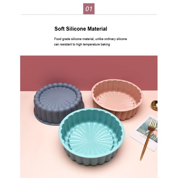 Multicolor Sunflower Silicone Cake Mould Reusable 19.5x6.1cm