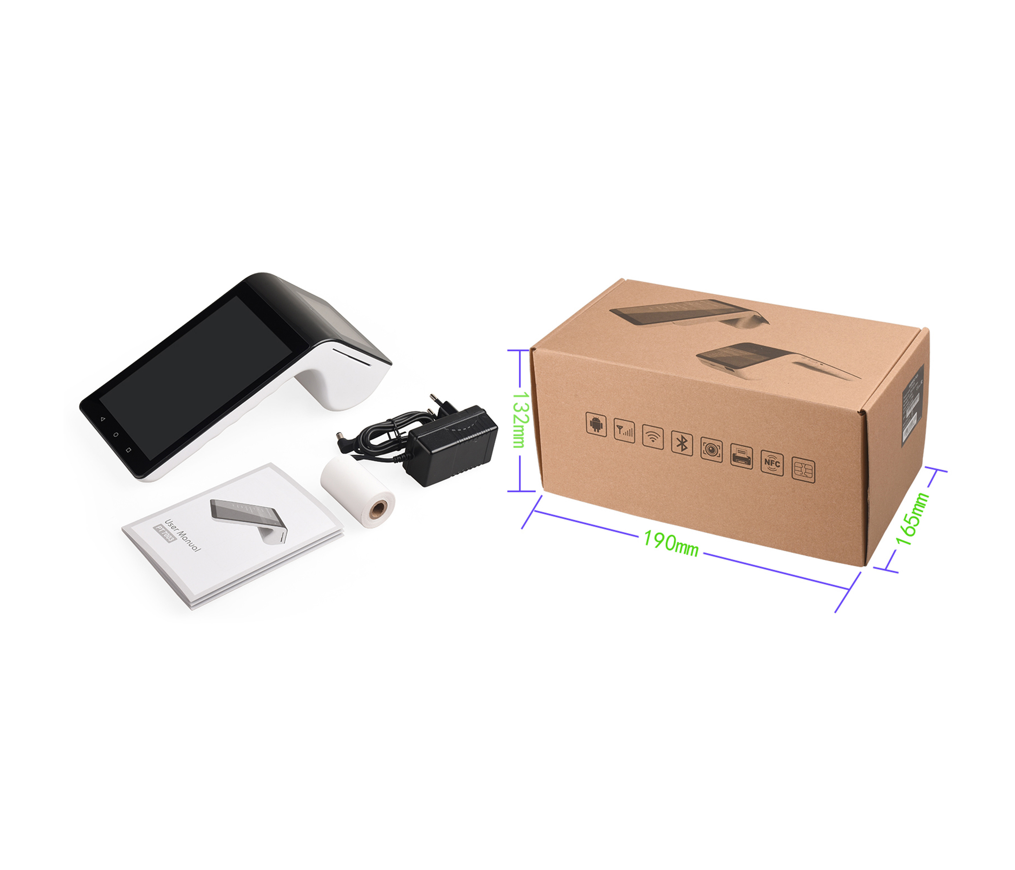 Thermal Cellphone POS MPOS System Terminal 4G WIFI TOUSEI PT7003