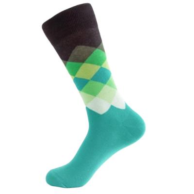 Creative Trendy Mens Socks Colorful Design Cotton Material Custom Logo Dress Crew Socks