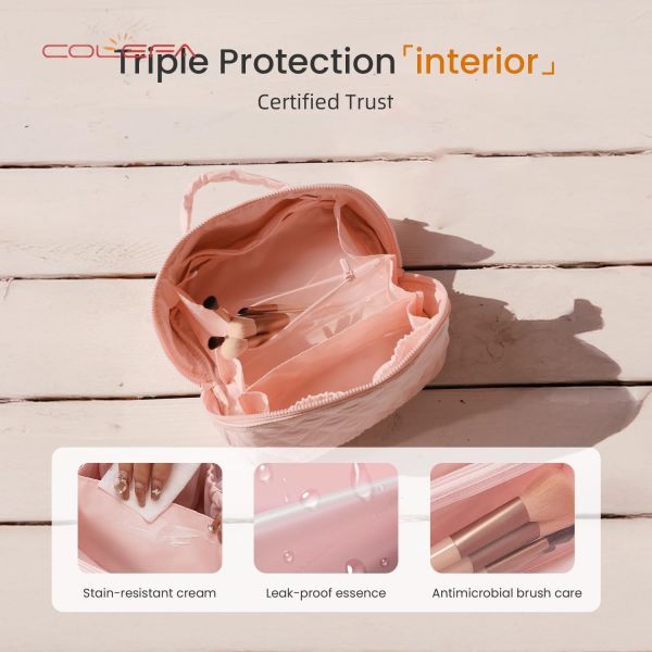 Customized Polyester Women's Large Capacity Cosmetic Bags New Style Makeup Organizer Travel-Friendly Portable Toiletry Pouch