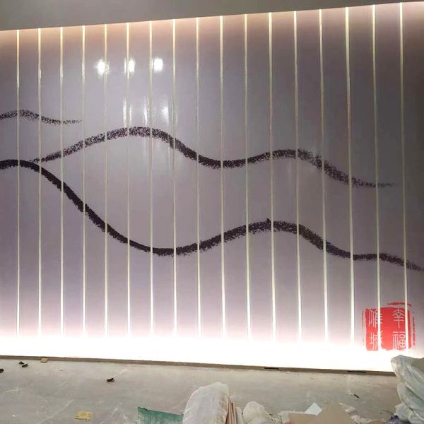 7mm Tempered U-Channel Glass | Frosted Stripe & Landscape Design, High Strength & Eco-friendly