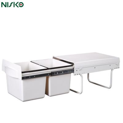 Pull Out Kitchen Dustbin Sliding Double Bin Trash Can 400mm 300mm
