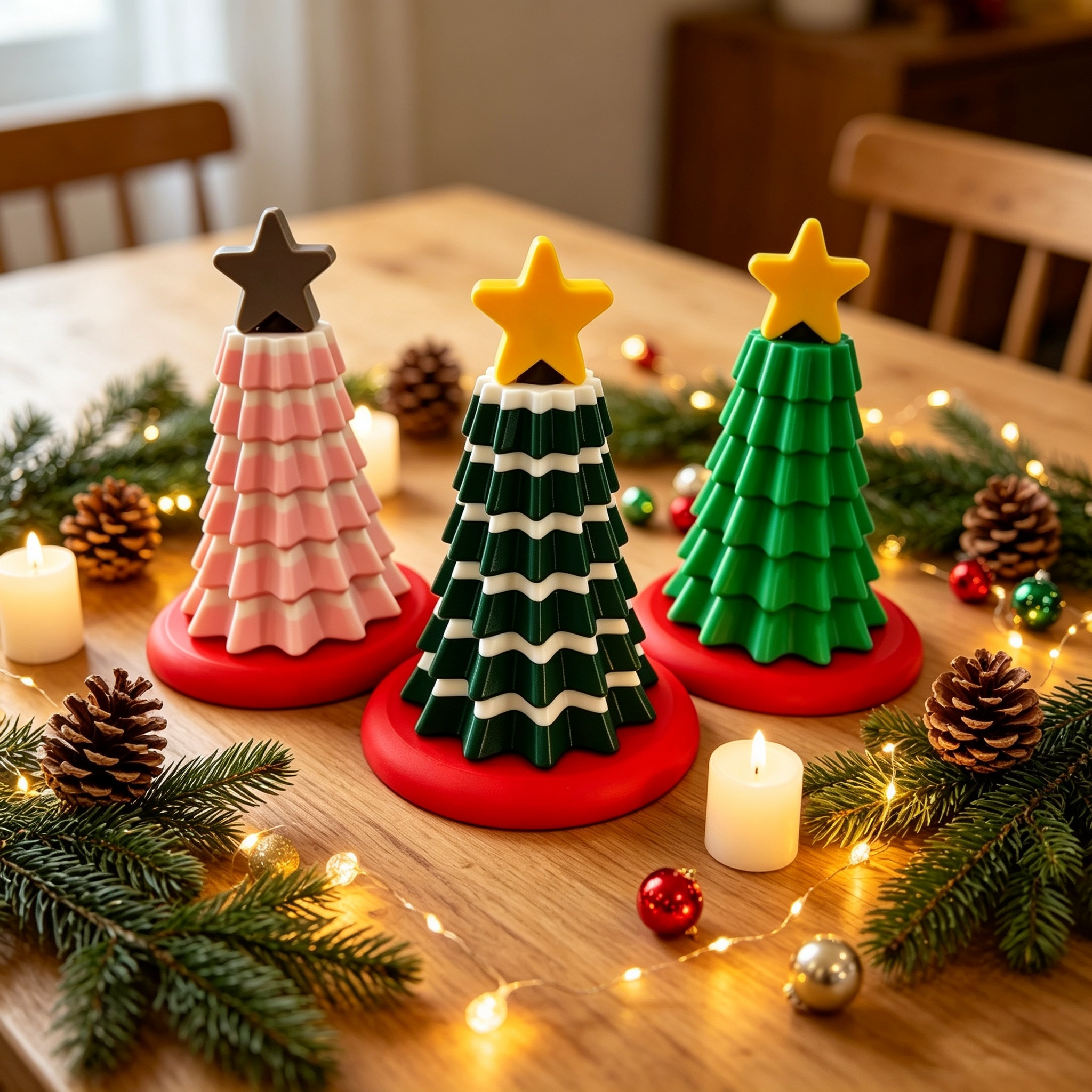 Spiral Twist 3d Print Christmas Decorations PETG Assembleable Christmas Tree Fidget Toy