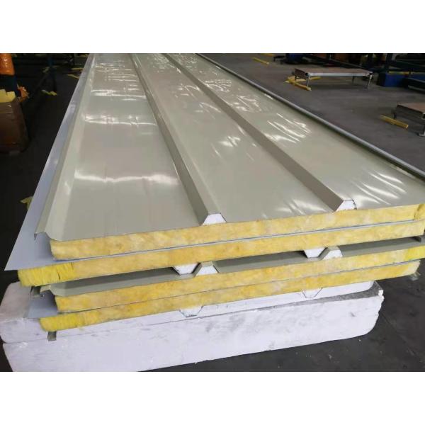 Warehouse Use Fireproof Glass Wool Sandwich Panel High Density Glass Wool Sandwich Panel For Workshop