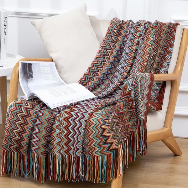 Stylish and Breathable Plain Style Knitted Blanket for Summer Office or Home Nap
