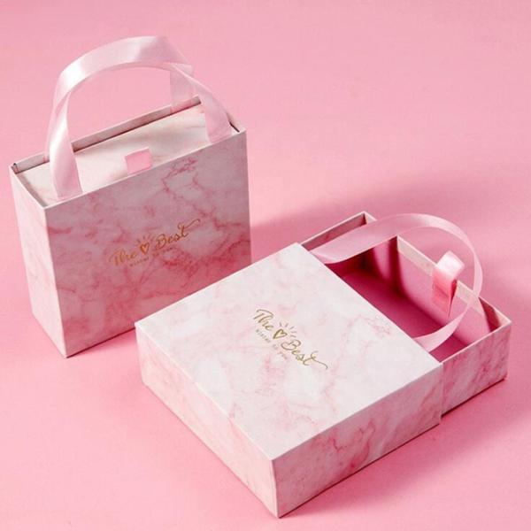 Paper Gift Box Packaging Christmas with Drawer Paper Bags Recycled Materials