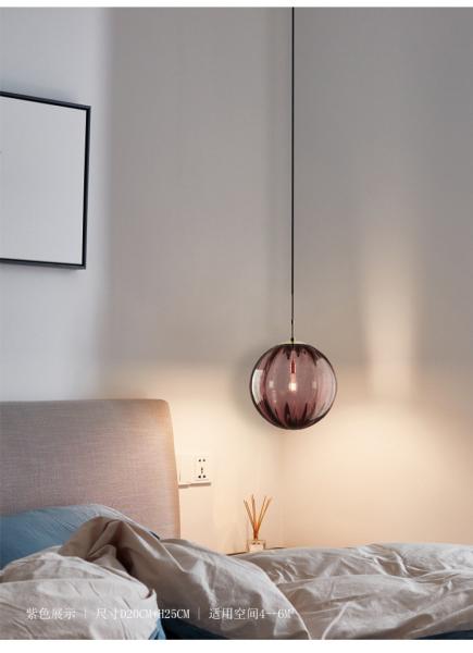 Modern Led Pendant Lamp Nordic Hanging Lights Glass Ball Lighting Fixtures(WH-GP-43)