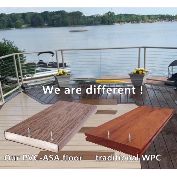 140mm*25mm Anti-fading Solid PVC Decking for Outdoor Garden Eco-friendly Asa Capped