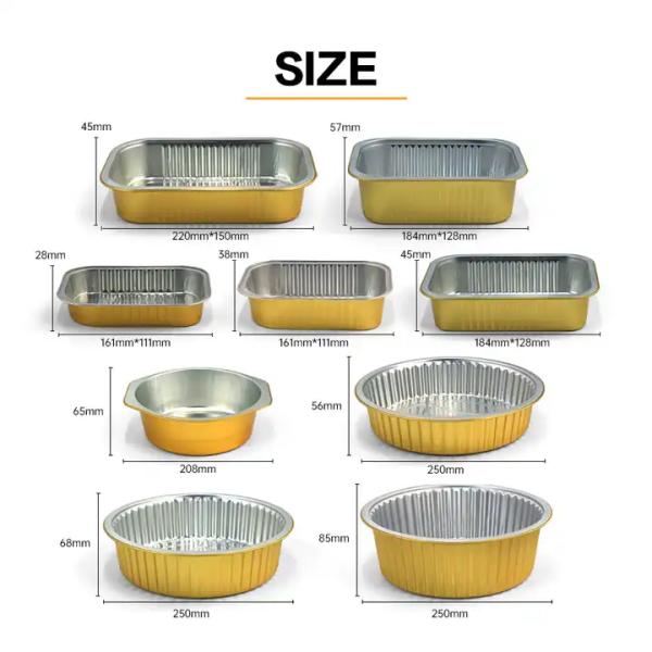 Food Container Direct Microwave Aluminium Foil Baking Loaf Pan with Lid Taco Tray