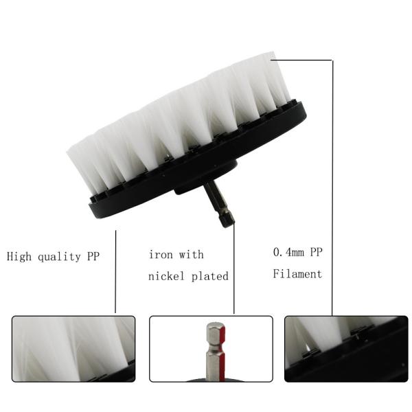 Multifunctional Bathroom Electric Drill Cleaning Brush 5in PP Wire