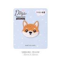 Parche termoadhesivo Sunny Shiba de tela, decoración japonesa kawaii con múltiples colores, lavable, capricho, impulso instantáneo de felicidad