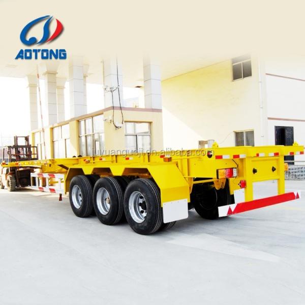 Truck Trailer 3 Axles 40ft Container Chassis Trailer with Gooseneck or Straight Beam