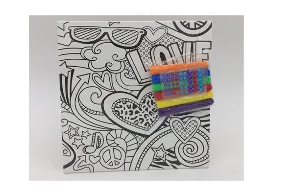 Children 2 In 1 Drawing Art And Craft Board With 45Pcs Decorative Sticky Geme