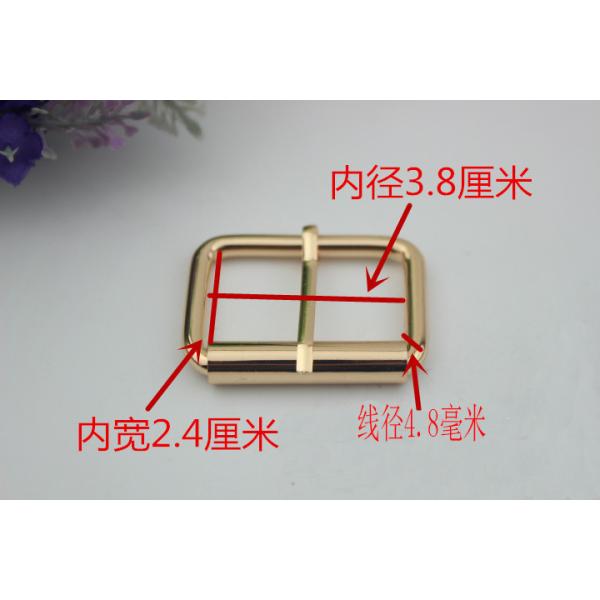 China Manufacturer Gold Nickel Free Plated 38 MM Iron Roller Single Prong Pin Buckles for Handbag
