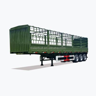Special Design Side Rail and 2 Layer Fences Semi-Trailer for Light-Puffy Cargo Transport