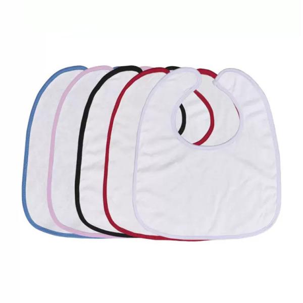 Polyester Cotton Infant Bibs DIY Sublimation Blank Baby Bibs For Heat Transfer Printing
