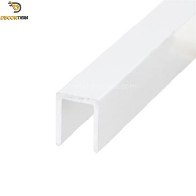 Flat Decorative 6063 Aluminum U Channel , Tile To Wall Transition Trim 8×10mm