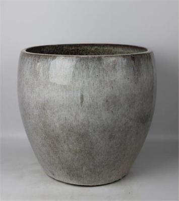 Round Grey Ceramic Outdoor Plant Pots 16'' 20'' 25''