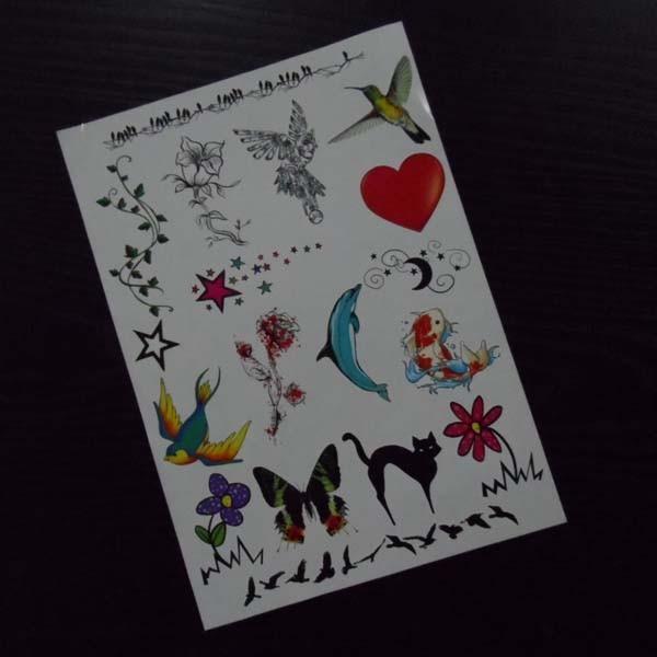 Butterfly temporary tattoo, Flower temporary tattoo, fake tattoo