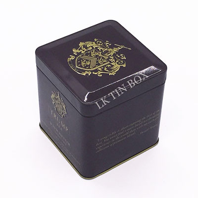 90x90x95mm Square Airtighted Metal Tea Coffee Tin Canister With Double Lid
