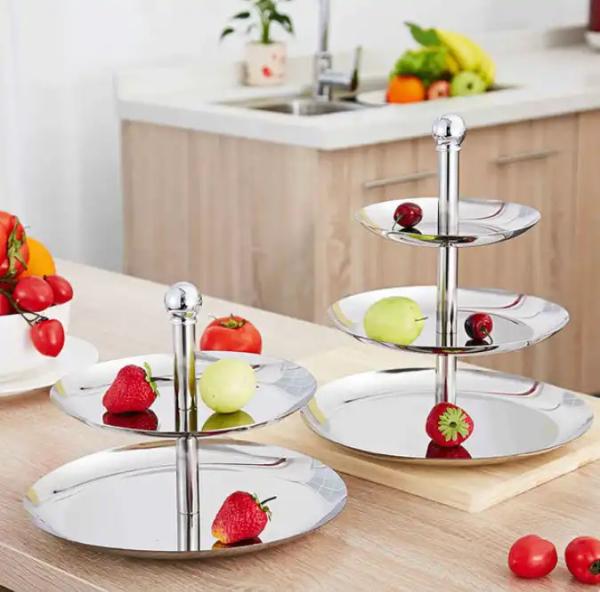 Cestas de frutas de aço inoxidável de nível 2 desmontáveis