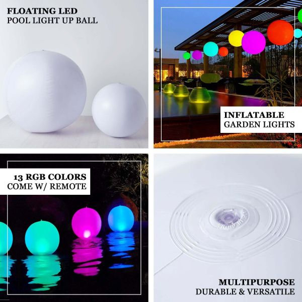 40CM Inflatable LED Glow Ball with 12-Color Remote Control for Indoor/Outdoor Events