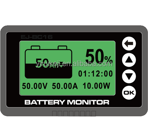 Smart Shunt Lithium Battery Monitor LCD Display For RV Golf Cart Electric Motorcycle