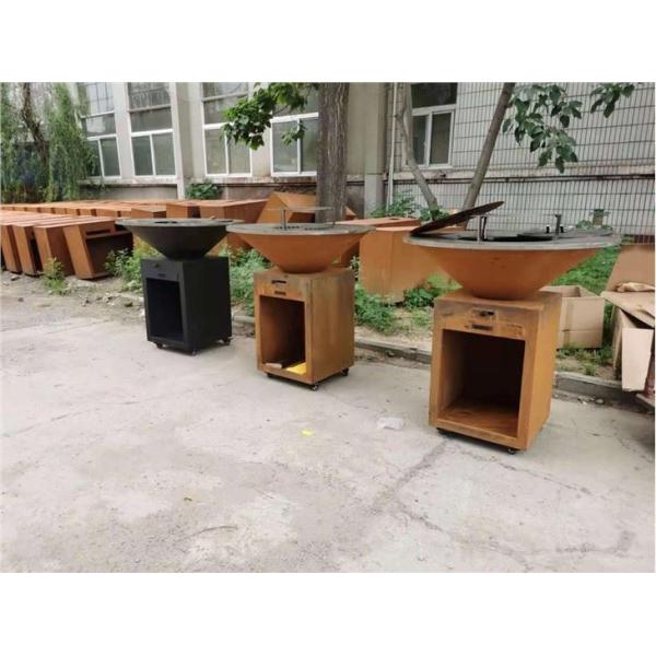 Europe Garden Kitchens Fire Pit Barbeque Corten Steel Outdoor Charcoal Bbq Grill