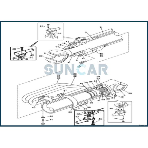 Комплект для ремонта уплотнения цилиндра заграждения LZ00499 в СЛУЧАЙ CX290 экскаваторов