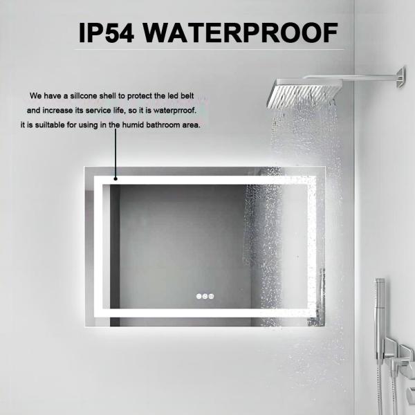 Lighted Wall Mounted LED Bathroom Mirror for Makeup with Adjustable Brightness