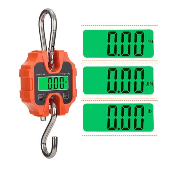 Balance de grue numérique portable Weiheng 250 kg avec plastique ABS, acier inoxydable et écran LCD