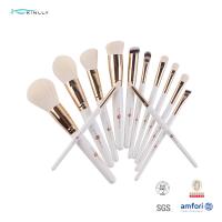 da virola amigável do ouro 12pcs do eco fundação cosmética do pó do grupo de escova