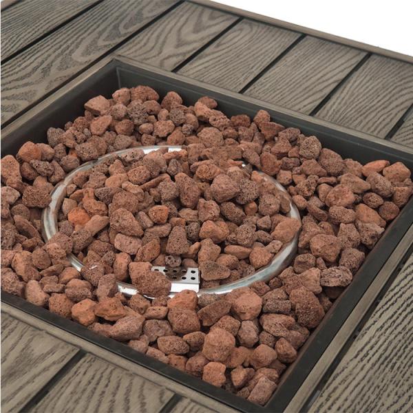 Square 50,000 BTU Iron Outdoor Propane Fire Pit Garden Patio Furniture