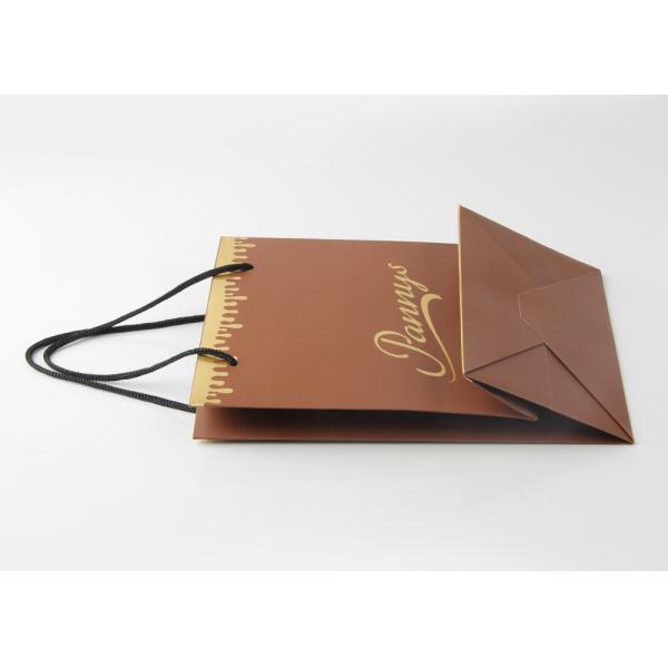Matte Brown Retail Paper Shopping Bags Full color For Cosmetic Packing