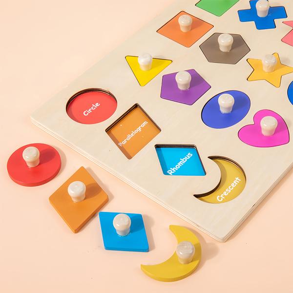 Montessori Children Wooden Magnetic 3d Shape Sorter Matching Puzzle Learning Board Educational Teaching Aids Toys for Kids