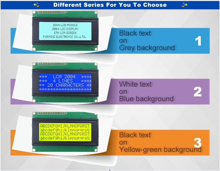 Приведенные Monochrome модуля экрана LCD цифробуквенного характера освещают контржурным светом