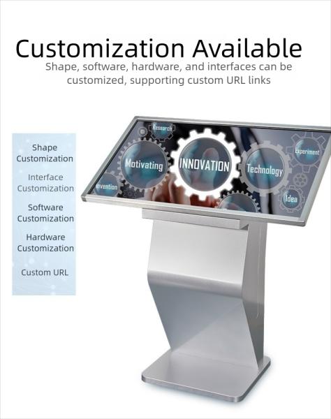 55 4K UHD Indoor Digital Signage With Capacitive Touch Screen Low Power Scratch Resistant