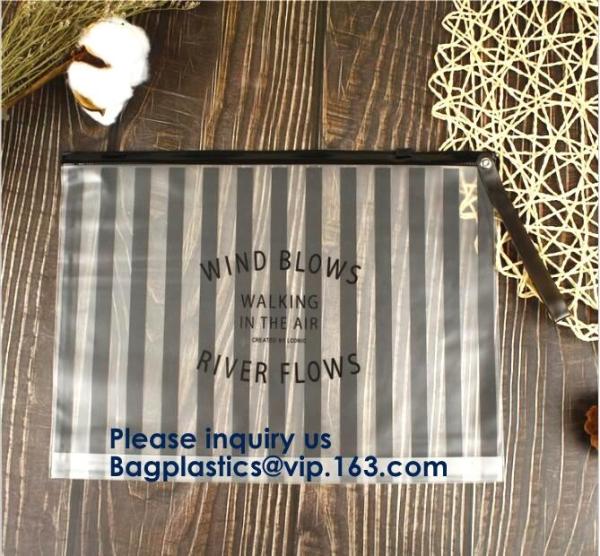 Hot Sale Waterproof Frosted Slider PVC Zipper Bags Wholesale Custom Printed Plastic Transparent k Cloth Bag
