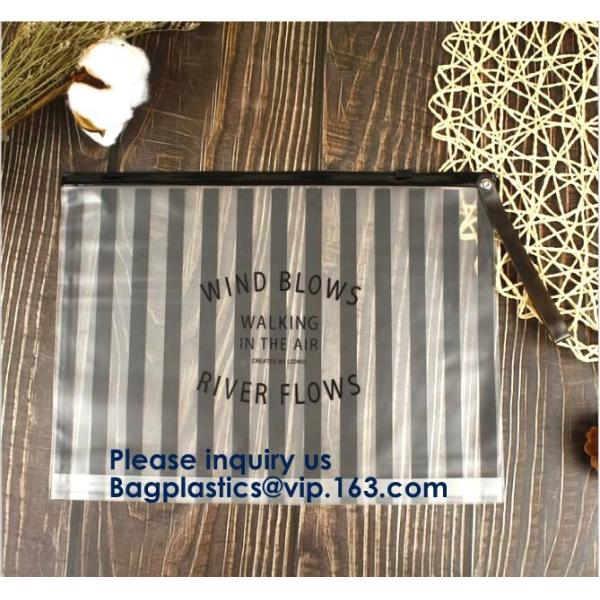 Hot Sale Waterproof Frosted Slider PVC Zipper Bags Wholesale Custom Printed Plastic Transparent Zip lockk Cloth Bag