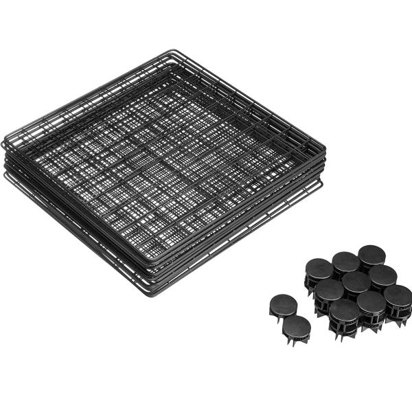 4 Cube Wire Grid Storage Shelves Black 14 X 14 Stackable Grid Shelf