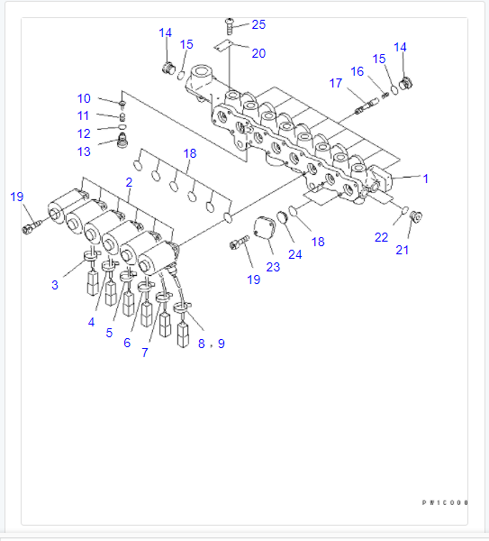 20Y-60-32120 20Y-60-32121 6743-81-9140 Rotary Solenoid Valve Fit PC220-7 PC350-8 PC300-8