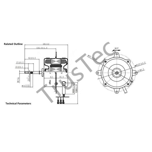 Motor CA trustec - 220-240V 50Hz 55W Motor del ventilador del aire acondicionado