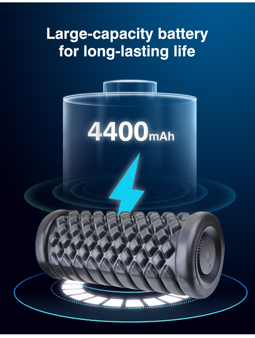 Electric 5 Speed Vibrating Wave Muscle Roller Physical Therapy Back Foam Rollers for Post-exercise Muscle Recovery