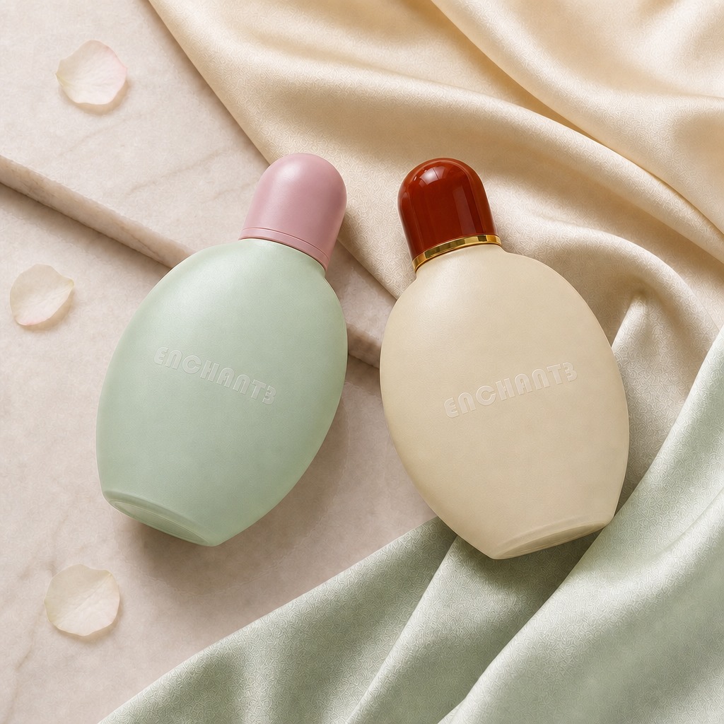 120ml Glass Perfume Bottles Oval Shape Empty Dome Cap Spray Crimp Neck