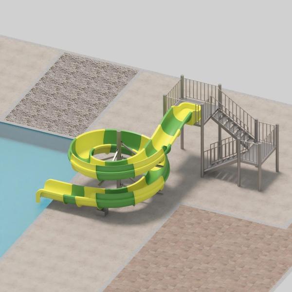 Piscina de verano para adultos, niños, deslizamiento en espiral de fibra de vidrio adecuado para residencias, hoteles comerciales Piscina